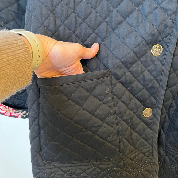 Vintage Reversible Quilted Barn Coat Cottagecore Barbour Style 90s Y2K fits M–XL - Picture 9 of 15